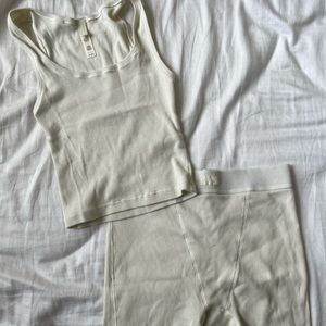 Skims Cotton Rib Boxer & Tank Set